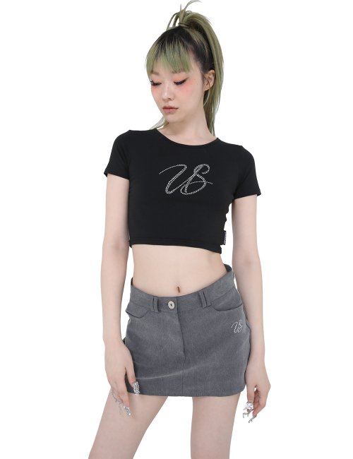 BEADS CROP TOP (BLACK)