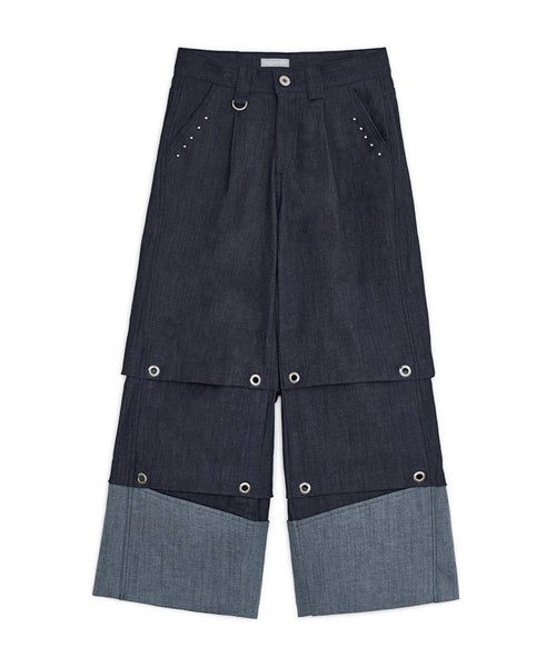 HUG YOUR SKIN Tuck Denim Pants (Blue) - Size & Review | Musinsa