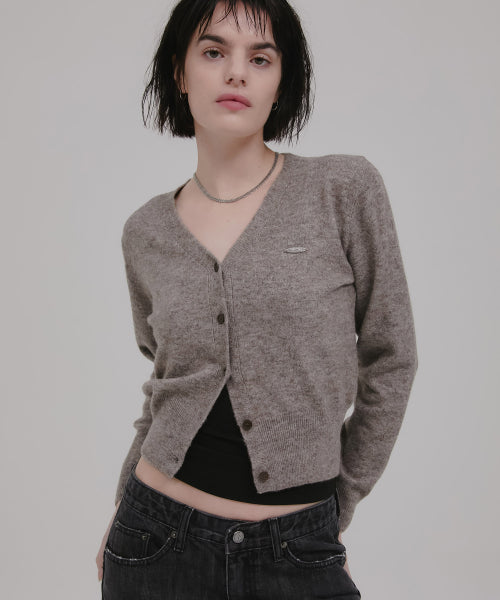 [5593] Basic V-neck cardigan (Mocha)