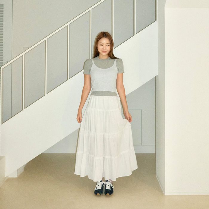 [15th Restock] Maxi Shirring Flare Skirt (WHITE) (Shipped on March 27)