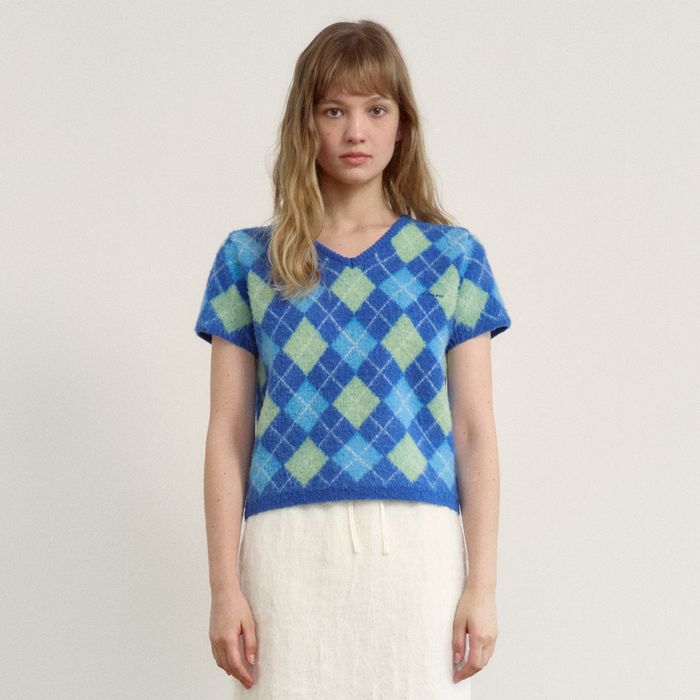 Kiko Argyle Knit (Blue)