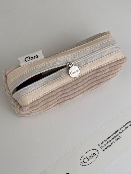 クラムラウンドペンケース_コーデュロイココナッツ