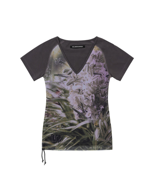 Printed Mesh Top Charcoal