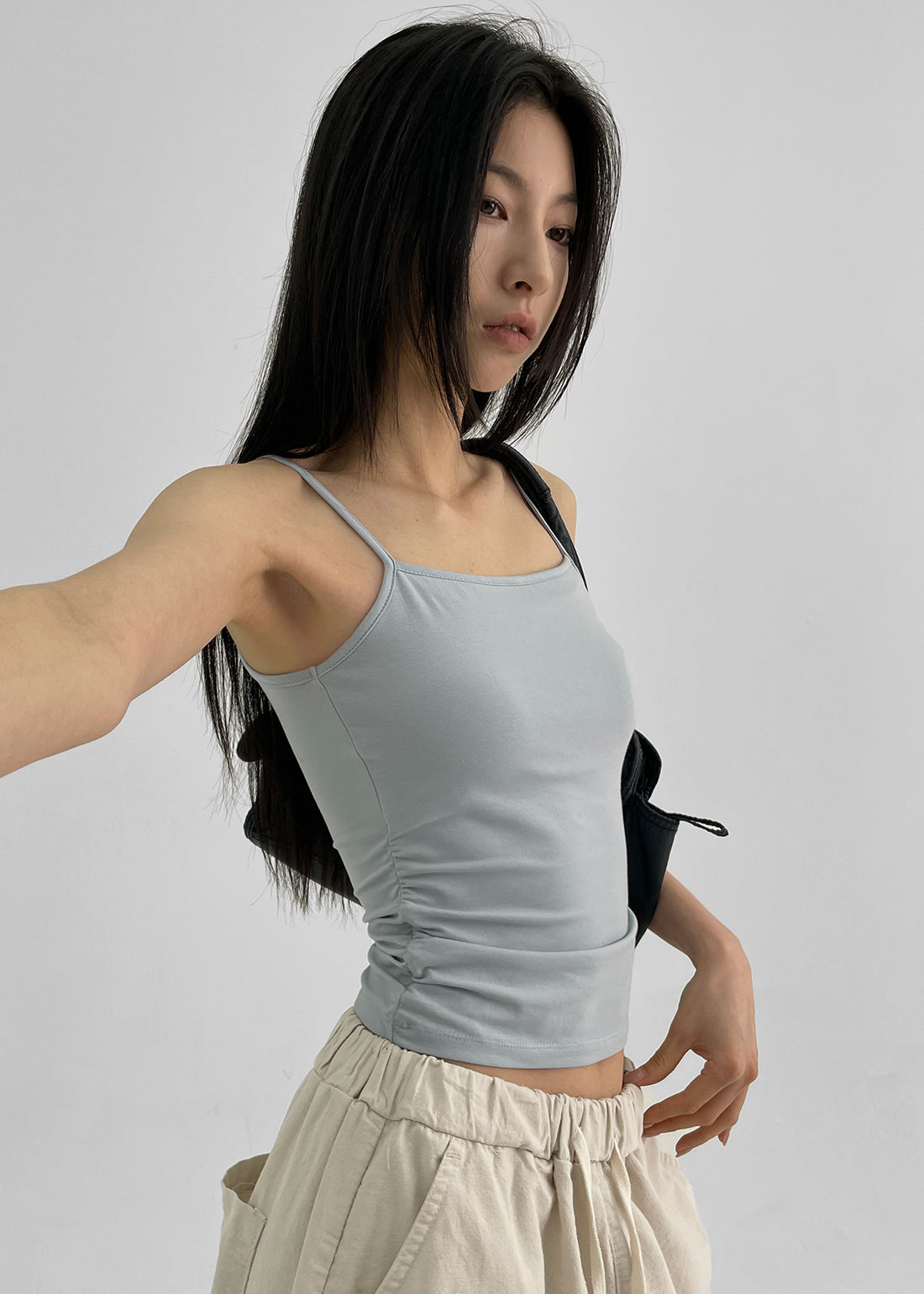 Black Up [Sold 1,000 Units] [MADE] Easy Shirring Sleeveless (Captain)