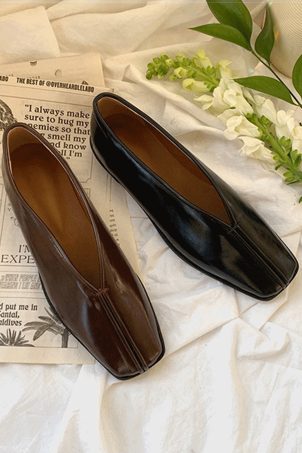 Appealing [Barbae] Two-line Middle Slit Tie Silver Light Modern Slip-On Flat Ropper (Black, Wine)