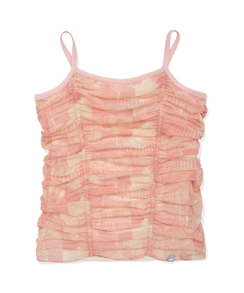 KIRSH Graphic Layered Shirring Sleeveless [Salmon] - Size & Review | Musinsa