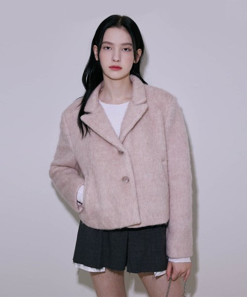 Angora Crop Jacket [Pink]
