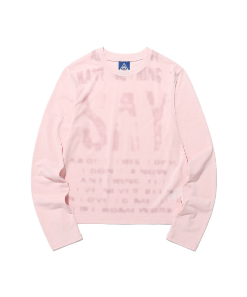 ISTKUNST SAY BLUR LS TEE_PINK (IK2FSMT552A) - SIZE & LATE | MUSINSA