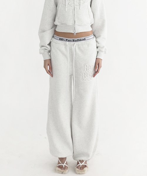 Embossed Logo Jogger Trousers (Fleece Lined) - Ash Grey