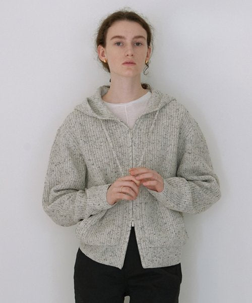 Soft nef two-way casual hoodie (LIGHT GREY NEF)