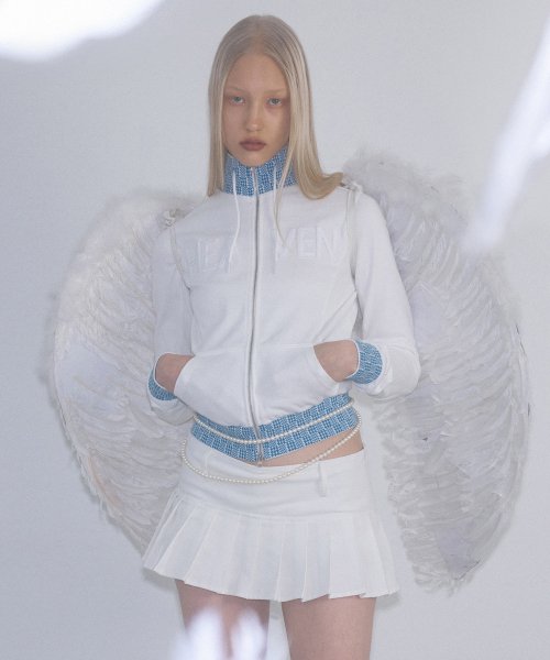 Heavenly Gingham Track Jacket White