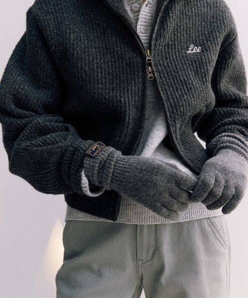 Fingerless gloves melange grey
