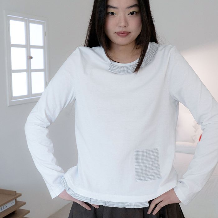 FRILL POCKET T (WHITE)
