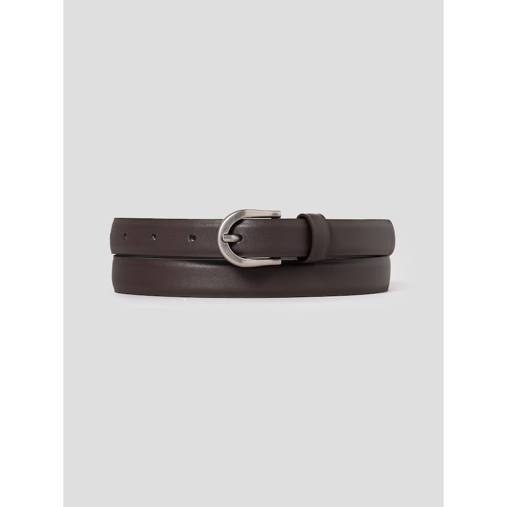 8 Seconds [Real Leather] 20 mm Round Buckle Belt Brown (19518OWYCD)