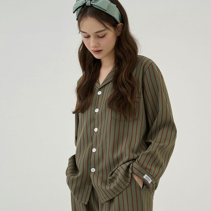 Silk Fit Oliver Long-Sleeved Couple Pajamas Set