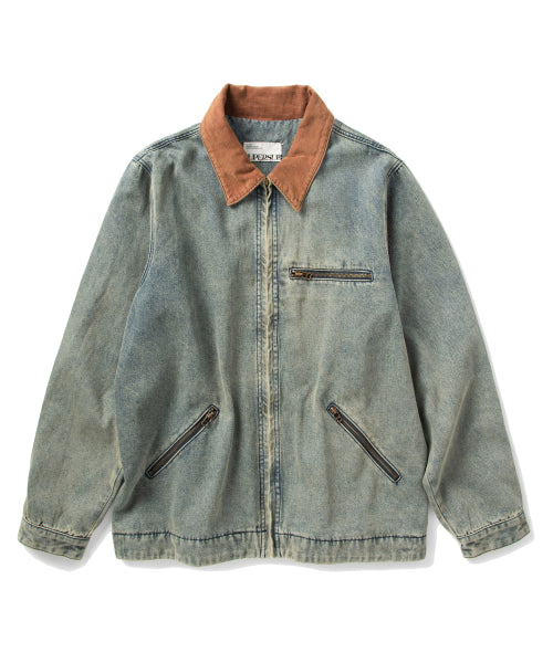 Teen Washing Work Denim Jacket - Washed Blue