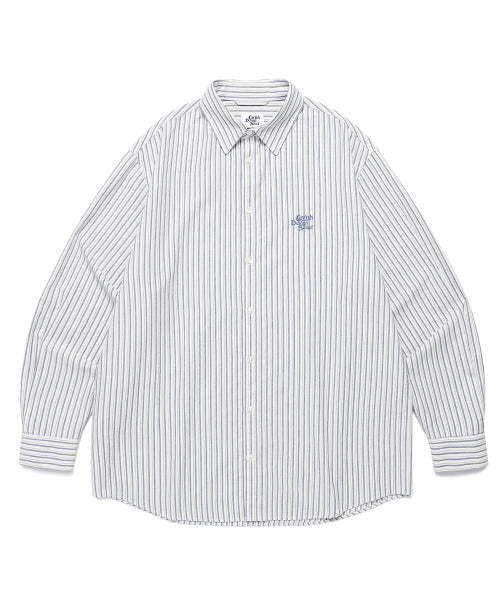 Striped Cotton Long Sleeve Shirt Blue (CV2ESUW321A)