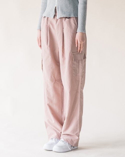NYLON 2-WAY CARGO PANTS (PINK)