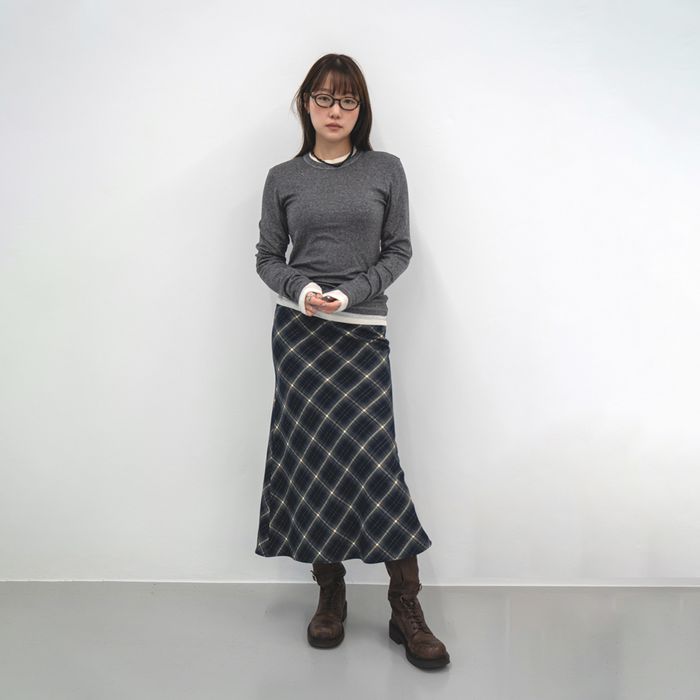 [10th restock] HBT Grace Check Skirt (NAVY) (Shipped on March 31)
