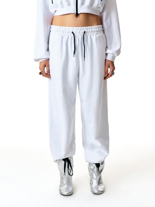 Chain Logo Jogger Pants White
