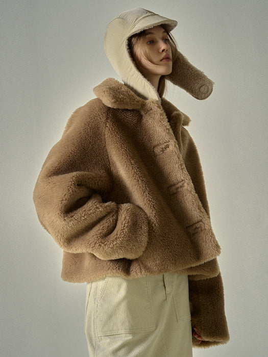 Lambswool Short Jacket_camel