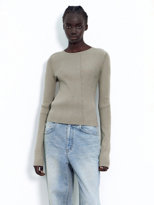Mix Structure Knit ASH BEIGE