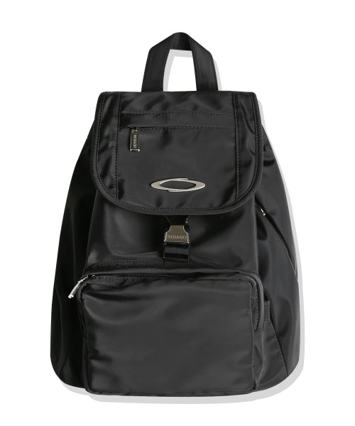 NOI1383 Nylon Flip Backpack (Black)