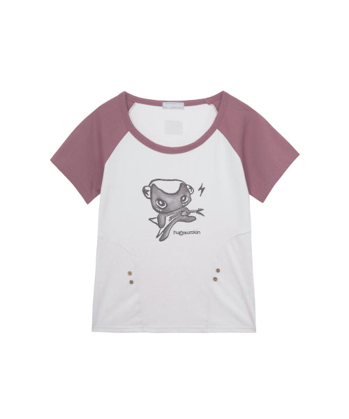 ロックスター ハグ Tシャツ (ピンク)