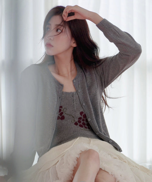 Grape Button Bustier (Melange Grey)