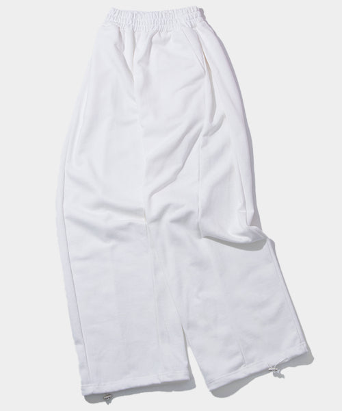 [Lara Jean X SOME] Incision Line Cotton Two-Way String Wide Sweat Training Jogger Pants [White]