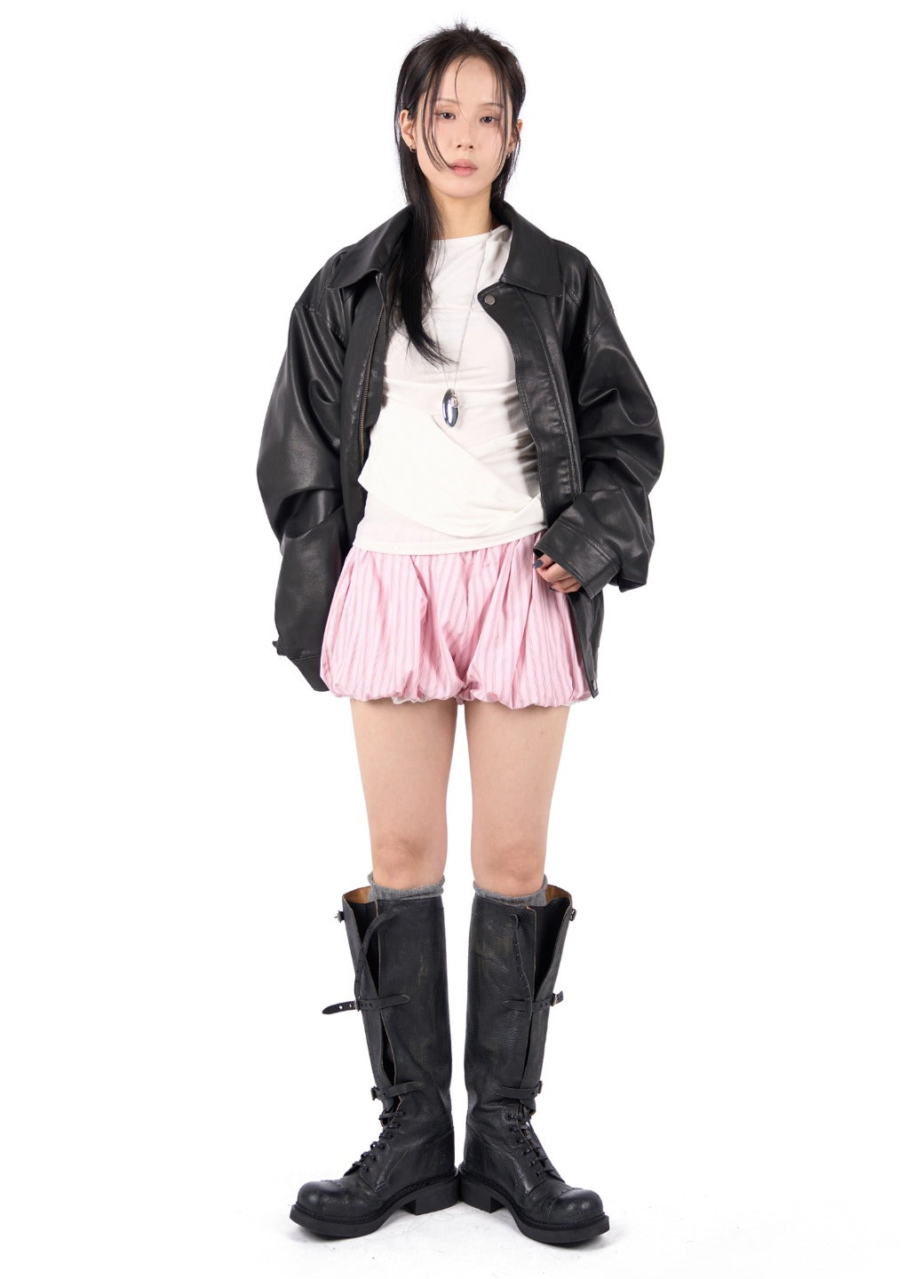 REETKEEM PEANUT STRIPE SHORTS