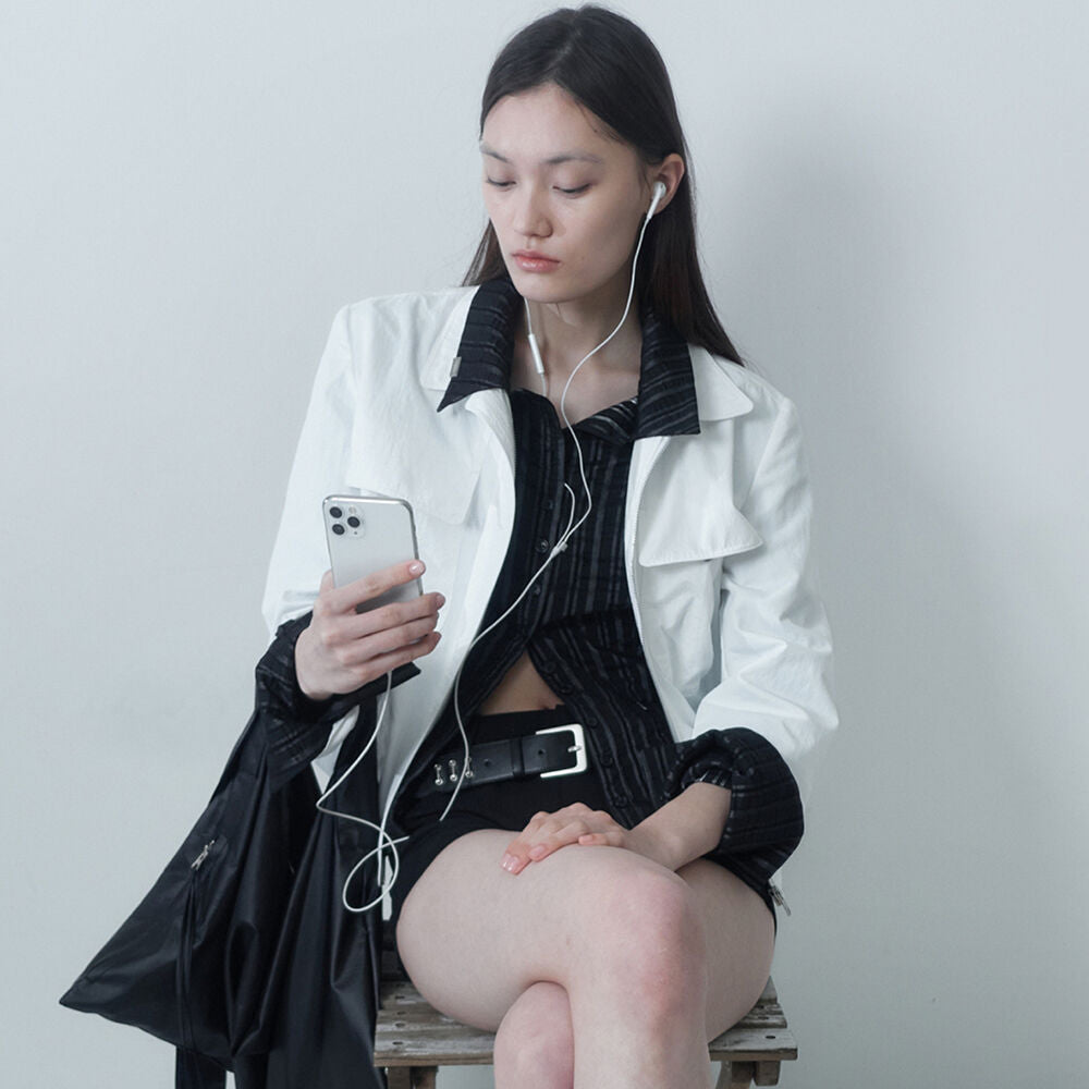 CRUNCH DOUBLE POCKET JACKET / WHITE