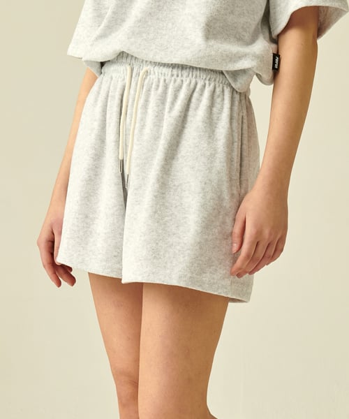 TERRY BANDING SHORTS WHITE MELANGE