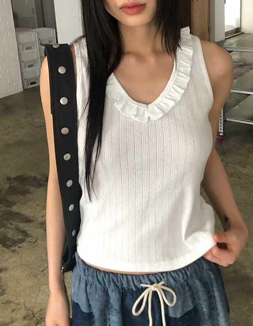 Lowkey Shop Front Frill Sleeveless (3 colors)