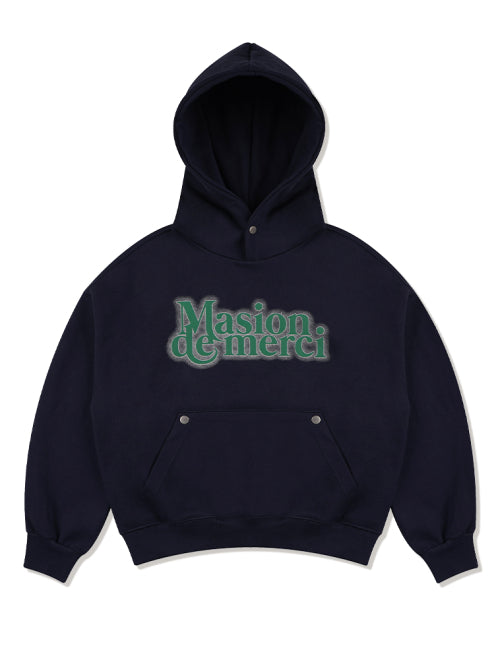Women's Blur Logo Snap Point Crop Hoodie Navy (FCE1TS303W)