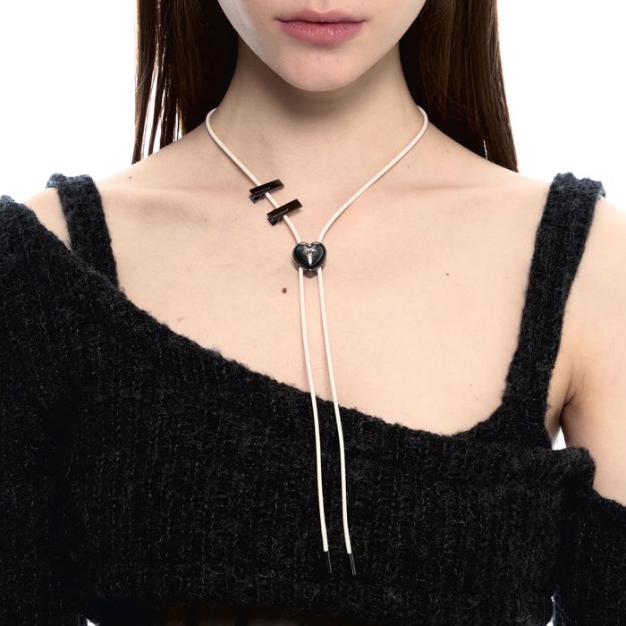 NO.483 [BLACK] HEART CODE LOCK NECKLACE