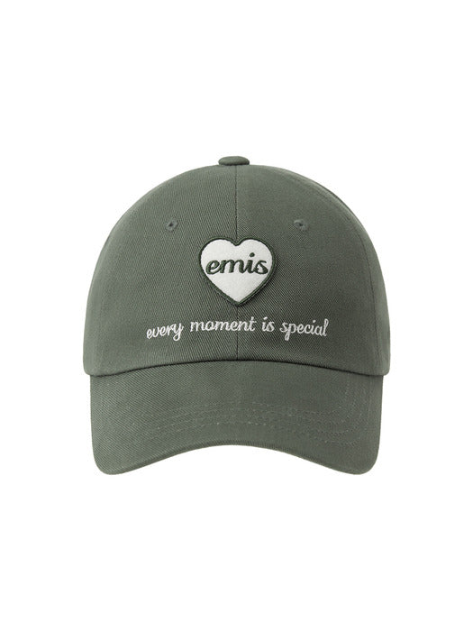 HEART WAPPEN BALL CAP-KHAKI