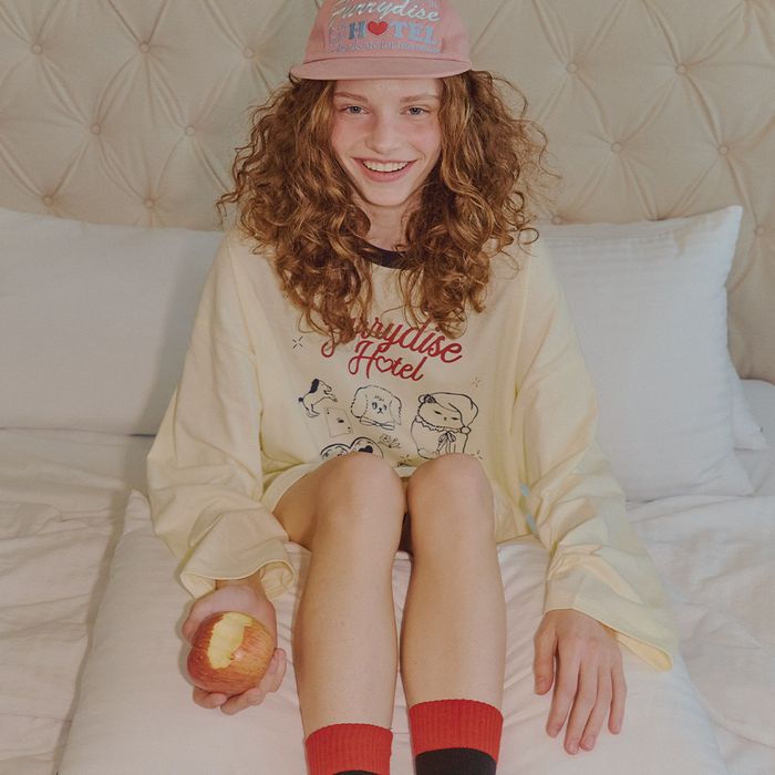 [RRxNAON] FURRYDISE FRIENDS LONG SLEEVE CREAM