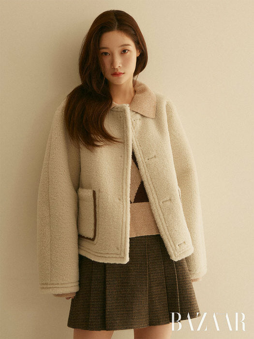 Coloring Accentuated Suede Coat NEM3XMA40