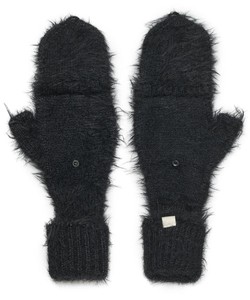 Two Way Fluffy Gloves [Black]