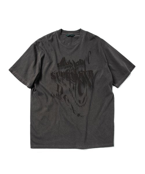 90年代グラフィティピグメント半袖Tシャツ - チャコール