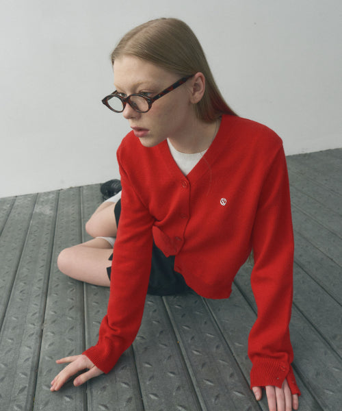 W. V-neck V-neck 3-WAY button cardigan [RED]_SWCD001RED