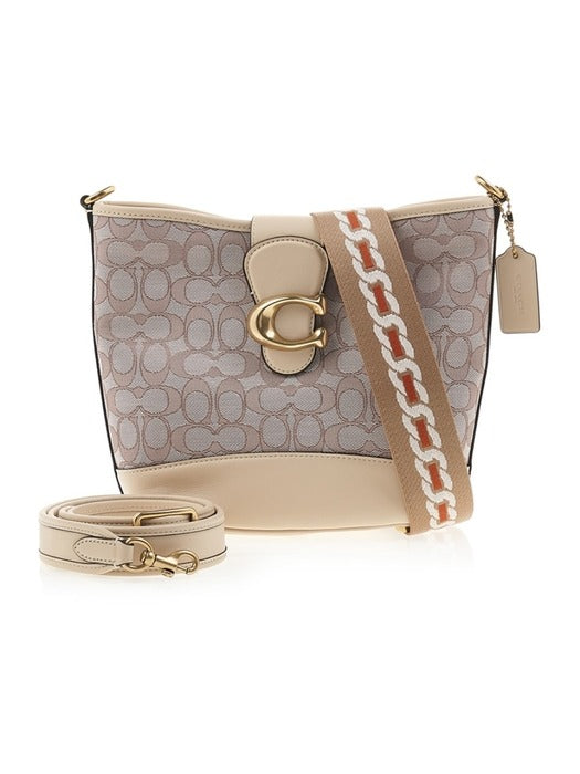 [Coach] Talley Bucket Bag In Signature Jacquard CA113 STONE IVORY