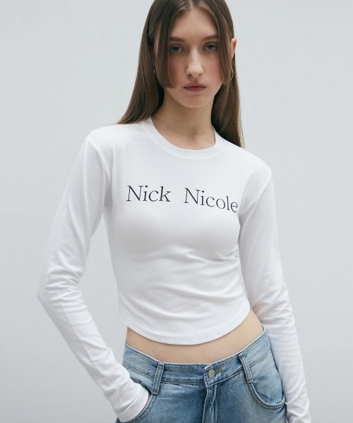 MOOD NICOLE LS CROP TEE_WHITE