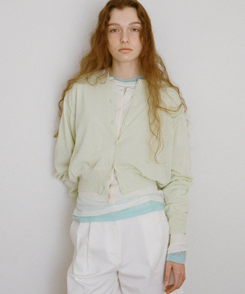 Sheer Knit Cardigan - Light Mint