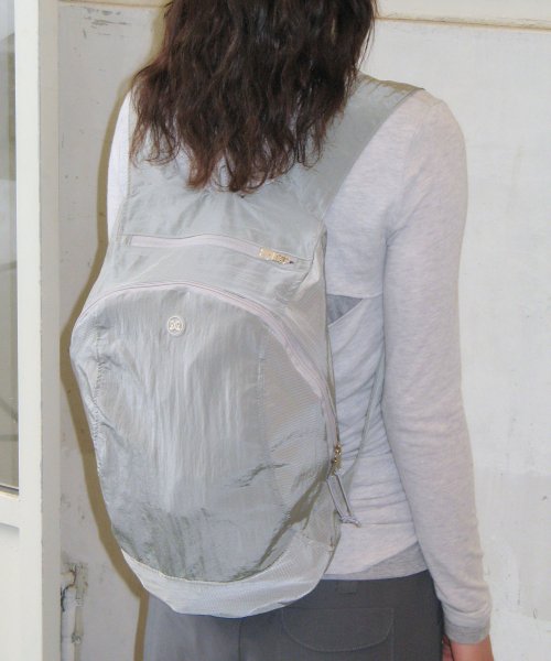 Two Zipper Compact Backpack [Gray]