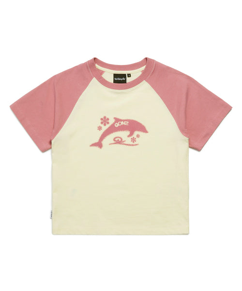 WOMEN'S DOLPHIN RAGLAN T-SHIRT - IVORY