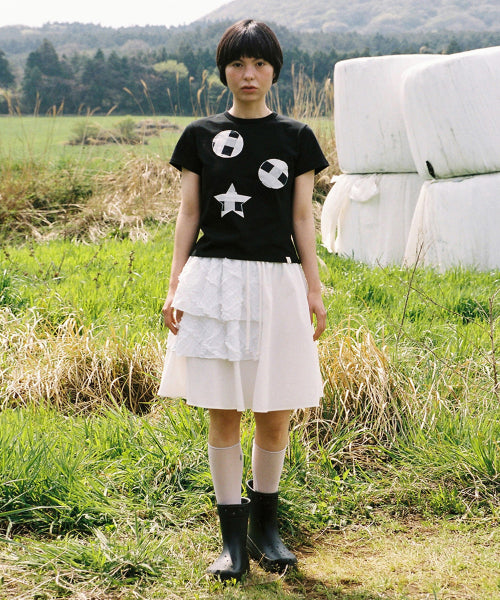 White cancan colored skirt