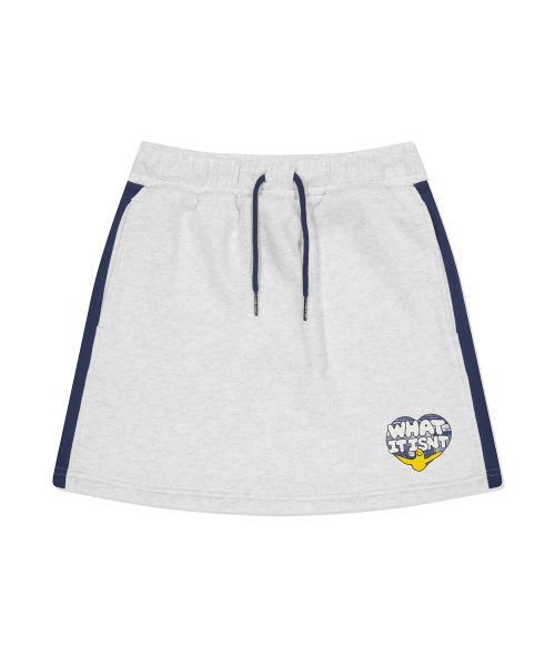 Women's Angel Color-Block Sweat Skirt Light Melange Grey