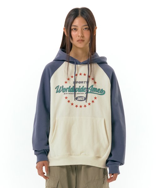 SURROUNDING STAR RAGLAN HOODIE CREAM